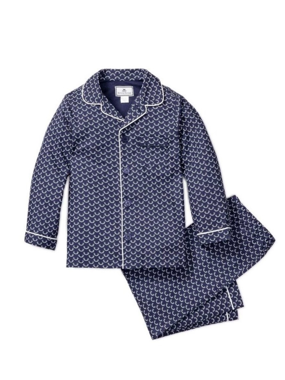 Petite Plume Kids’ Twill Pajama Set in Nordic Antler Print | Size 6